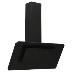 vidaXL Dunstabzugshaube 90 cm Edelstahl und Hartglas Schwarz