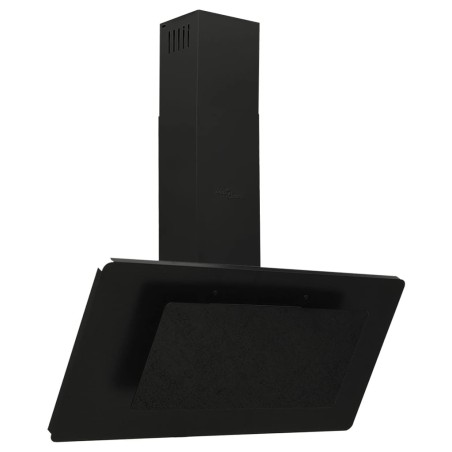 vidaXL Dunstabzugshaube 90 cm Edelstahl und Hartglas Schwarz