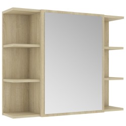 vidaXL Bad-Spiegelschrank Sonoma-Eiche 80x20,5x64 cm Holzwerkstoff