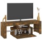 vidaXL TV-Schrank mit LED-Leuchten Räuchereiche 120x35x40 cm