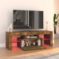vidaXL TV-Schrank mit LED-Leuchten Räuchereiche 120x35x40 cm
