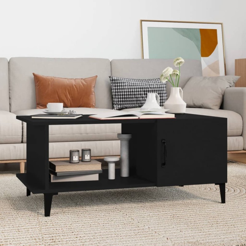 vidaXL Couchtisch Schwarz 90x50x40 cm Holzwerkstoff vidaXL Couchtisch Schwarz 90x50x40 cm Holzwerkstoff