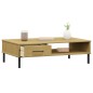 vidaXL Couchtisch OSLO mit Metallbeinen Braun Massivholz Kiefer vidaXL Couchtisch OSLO mit Metallbeinen Braun Massivholz Kiefer