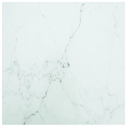 vidaXL Tischplatte Weiß 60x60 cm 6 mm Hartglas in Marmoroptik