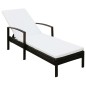 Sonnenliege mit Auflage Poly Rattan Braun Sonnenliege mit Auflage Poly Rattan Braun