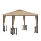 vidaXL Pavillon mit Seitenwänden & Doppeldach 3x3 m Taupe vidaXL Pavillon mit Seitenwänden & Doppeldach 3x3 m Taupe