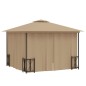 vidaXL Pavillon mit Seitenwänden & Doppeldach 3x3 m Taupe vidaXL Pavillon mit Seitenwänden & Doppeldach 3x3 m Taupe