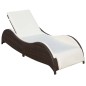 vidaXL Sonnenliege mit Polsterauflage Poly Rattan Braun vidaXL Sonnenliege mit Polsterauflage Poly Rattan Braun