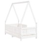 vidaXL Kinderbett Weiß 70x140 cm Massivholz Kiefer