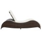 vidaXL Sonnenliege mit Polsterauflage Poly Rattan Braun vidaXL Sonnenliege mit Polsterauflage Poly Rattan Braun
