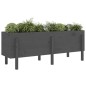 vidaXL Hochbeet Grau 160x50x57 cm Massivholz Kiefer vidaXL Hochbeet Grau 160x50x57 cm Massivholz Kiefer