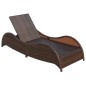 vidaXL Sonnenliege mit Polsterauflage Poly Rattan Braun vidaXL Sonnenliege mit Polsterauflage Poly Rattan Braun