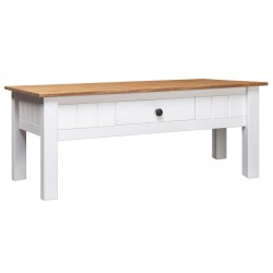 vidaXL Couchtisch Weiß 100x60x45 cm Massivholz Panama-Kiefer 