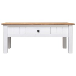 vidaXL Couchtisch Weiß 100x60x45 cm Massivholz Panama-Kiefer 