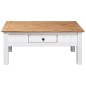 vidaXL Couchtisch Weiß 100x60x45 cm Massivholz Panama-Kiefer vidaXL Couchtisch Weiß 100x60x45 cm Massivholz Panama-Kiefer