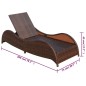 vidaXL Sonnenliege mit Polsterauflage Poly Rattan Braun vidaXL Sonnenliege mit Polsterauflage Poly Rattan Braun