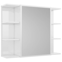 vidaXL Bad-Spiegelschrank Hochglanz-Weiß 80x20,5x64 cm Holzwerkstoff