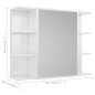 vidaXL Bad-Spiegelschrank Hochglanz-Weiß 80x20,5x64 cm Holzwerkstoff vidaXL Bad-Spiegelschrank Hochglanz-Weiß 80x20,5x64 cm Holzwerkstoff