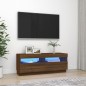vidaXL TV-Schrank mit LED-Leuchten Braun Eichen-Optik 100x35x40 cm vidaXL TV-Schrank mit LED-Leuchten Braun Eichen-Optik 100x35x40 cm