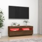 vidaXL TV-Schrank mit LED-Leuchten Braun Eichen-Optik 100x35x40 cm vidaXL TV-Schrank mit LED-Leuchten Braun Eichen-Optik 100x35x40 cm
