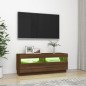 vidaXL TV-Schrank mit LED-Leuchten Braun Eichen-Optik 100x35x40 cm vidaXL TV-Schrank mit LED-Leuchten Braun Eichen-Optik 100x35x40 cm
