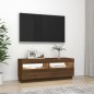 vidaXL TV-Schrank mit LED-Leuchten Braun Eichen-Optik 100x35x40 cm vidaXL TV-Schrank mit LED-Leuchten Braun Eichen-Optik 100x35x40 cm