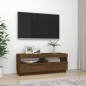vidaXL TV-Schrank mit LED-Leuchten Braun Eichen-Optik 100x35x40 cm vidaXL TV-Schrank mit LED-Leuchten Braun Eichen-Optik 100x35x40 cm