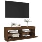 vidaXL TV-Schrank mit LED-Leuchten Braun Eichen-Optik 100x35x40 cm vidaXL TV-Schrank mit LED-Leuchten Braun Eichen-Optik 100x35x40 cm