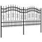 vidaXL Gartenzaun mit Speerspitzen Schwarz 140 cm Stahl vidaXL Gartenzaun mit Speerspitzen Schwarz 140 cm Stahl