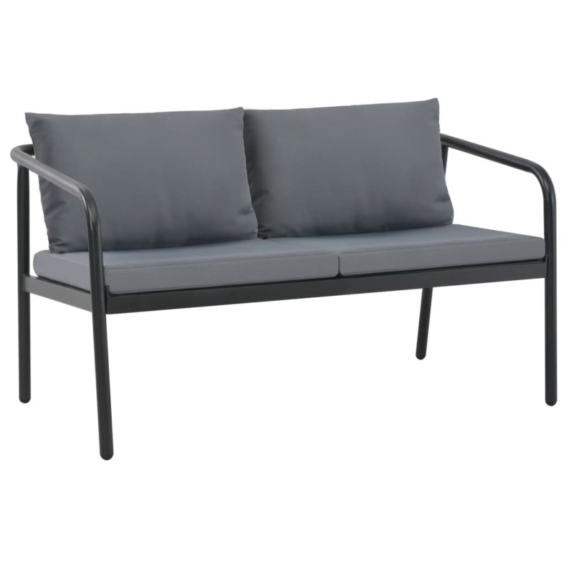 vidaXL 2-Sitzer-Gartenbank mit Auflagen Grau Aluminium vidaXL 2-Sitzer-Gartenbank mit Auflagen Grau Aluminium