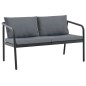 vidaXL 2-Sitzer-Gartenbank mit Auflagen Grau Aluminium vidaXL 2-Sitzer-Gartenbank mit Auflagen Grau Aluminium