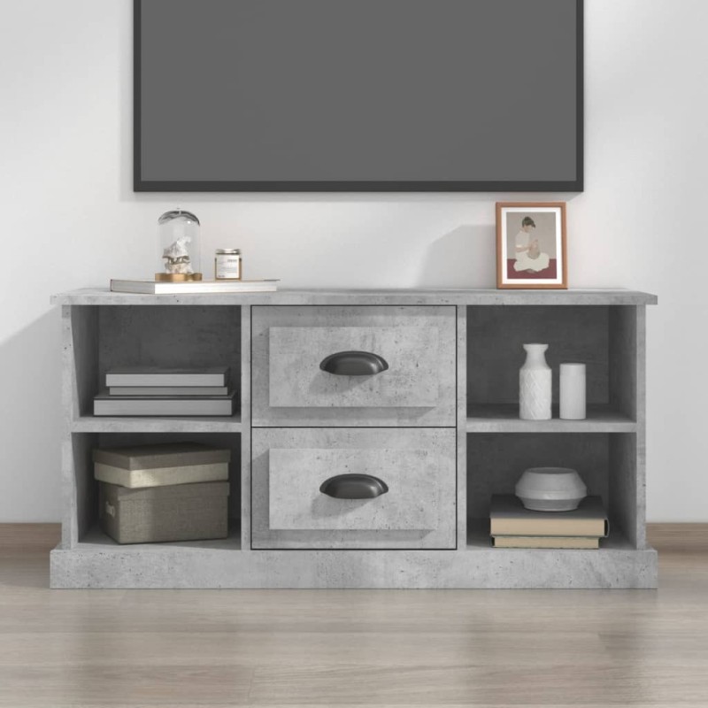 vidaXL TV-Schrank Betongrau 99,5x35,5x48 cm Holzwerkstoff vidaXL TV-Schrank Betongrau 99,5x35,5x48 cm Holzwerkstoff