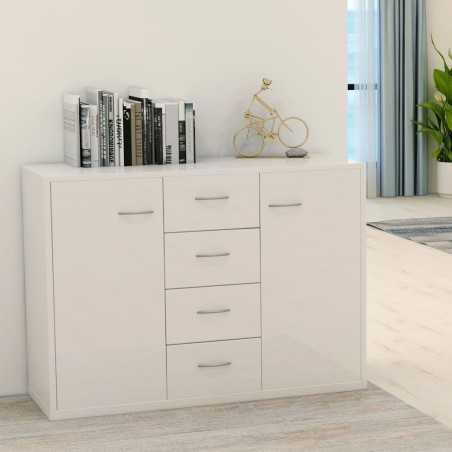 vidaXL Sideboard Hochglanz-Weiß 88x30x65 cm Holzwerkstoff