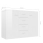 vidaXL Sideboard Hochglanz-Weiß 88x30x65 cm Holzwerkstoff vidaXL Sideboard Hochglanz-Weiß 88x30x65 cm Holzwerkstoff