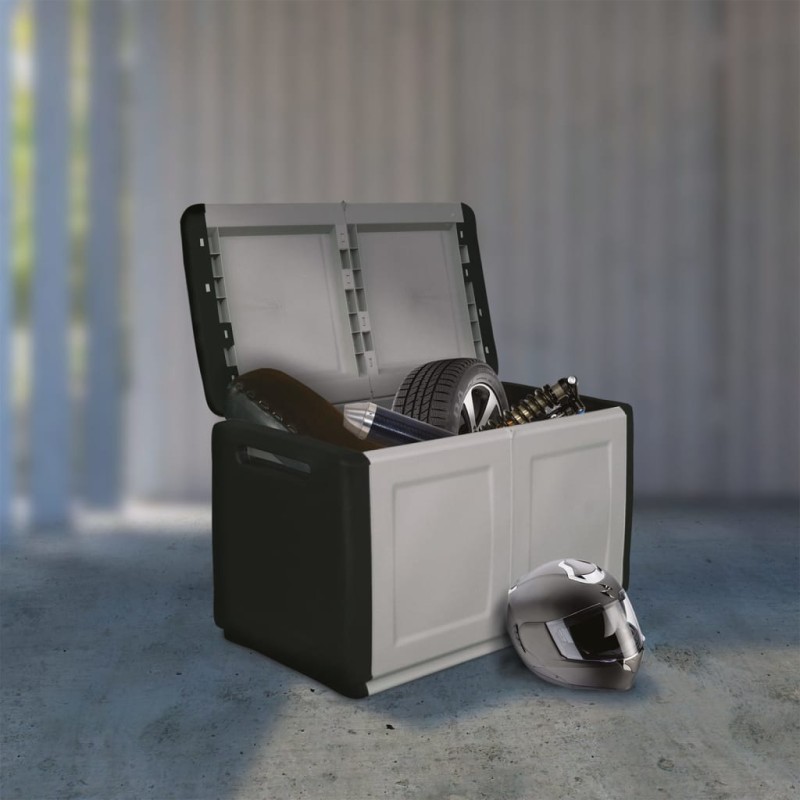 vidaXL Garten-Aufbewahrungsbox 96x53x57 cm 230 L Dunkelgrau Schwarz vidaXL Garten-Aufbewahrungsbox 96x53x57 cm 230 L Dunkelgrau Schwarz