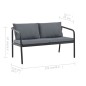 vidaXL 2-Sitzer-Gartenbank mit Auflagen Grau Aluminium vidaXL 2-Sitzer-Gartenbank mit Auflagen Grau Aluminium