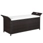 Truhenbank mit Polster 138 cm Poly Rattan Braun Truhenbank mit Polster 138 cm Poly Rattan Braun