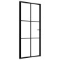 vidaXL Innentür ESG Glas und Aluminium 93x201,5 cm Schwarz vidaXL Innentür ESG Glas und Aluminium 93x201,5 cm Schwarz