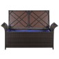Truhenbank mit Polster 138 cm Poly Rattan Braun Truhenbank mit Polster 138 cm Poly Rattan Braun