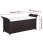 Truhenbank mit Polster 138 cm Poly Rattan Braun Truhenbank mit Polster 138 cm Poly Rattan Braun