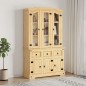 Highboard Corona Honigbraun 112x43x196 cm Massivholz Kiefer Highboard Corona Honigbraun 112x43x196 cm Massivholz Kiefer