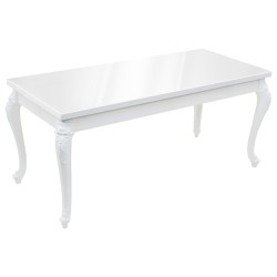 vidaXL Esstisch 179 x 89 x 81 cm Hochglanz Weiß
