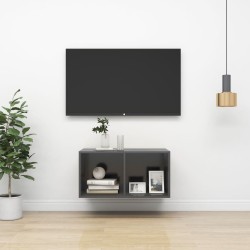 vidaXL TV-Wandschrank Grau 37x37x72 cm Holzwerkstoff