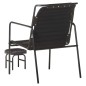vidaXL Relaxsessel mit Fußhocker Schwarz Echtleder vidaXL Relaxsessel mit Fußhocker Schwarz Echtleder