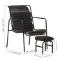 vidaXL Relaxsessel mit Fußhocker Schwarz Echtleder vidaXL Relaxsessel mit Fußhocker Schwarz Echtleder