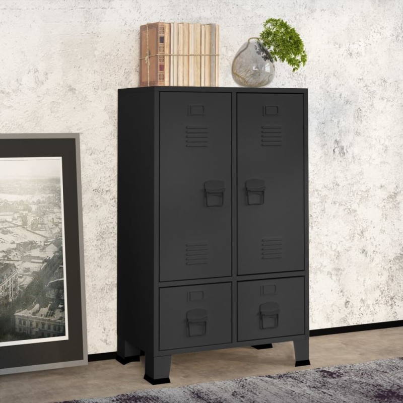 vidaXL Kleiderschrank Industrie-Stil Anthrazit 67x35x107 cm Stahl vidaXL Kleiderschrank Industrie-Stil Anthrazit 67x35x107 cm Stahl