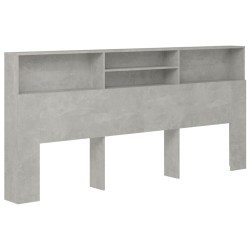 vidaXL Kopfteil mit Ablagen Betongrau 220x19x103,5 cm