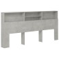 vidaXL Kopfteil mit Ablagen Betongrau 220x19x103,5 cm