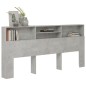 vidaXL Kopfteil mit Ablagen Betongrau 220x19x103,5 cm