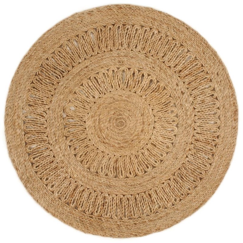 vidaXL Teppich Jute Handgeflochten 90 cm Rund vidaXL Teppich Jute Handgeflochten 90 cm Rund